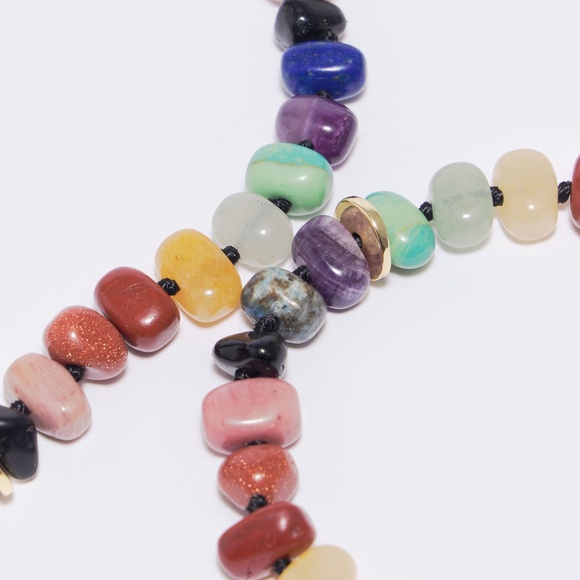 BIMBA Y LOLA MULTICOLOR STONES PENDANT NECKLACE - Picture 3 of 5
